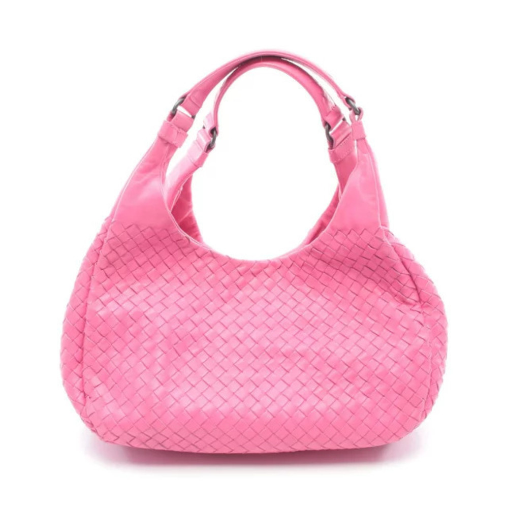 Bottega Veneta Campana Intrecciato Shoulder Bag Leather Pink